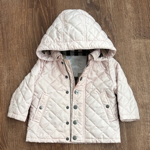 Burberry Other - Burberry Kids Light Pink Quilted Puffer Coat